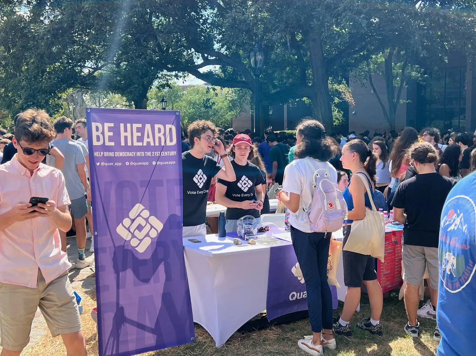 Quae booth on the Stevens campus