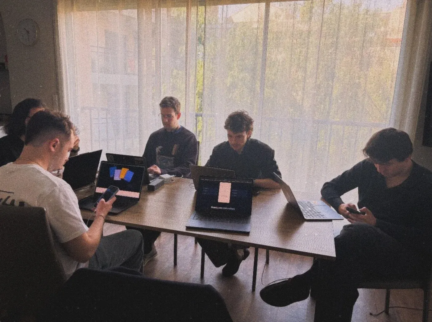 Samuel Schmitt working with the Sail team during EthCC week in Cannes